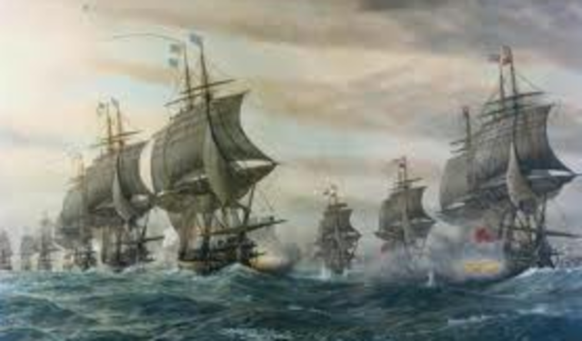 French and Birtish Battle in Chesapake Bay