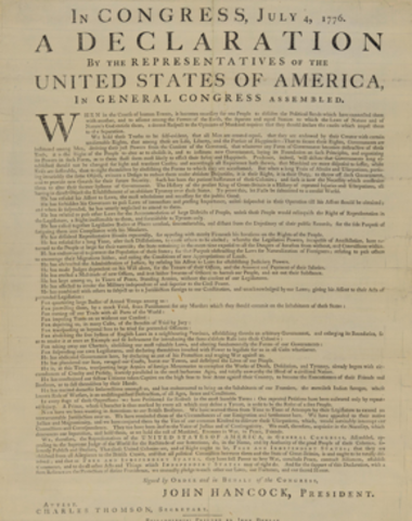 Declaration of Independence issued