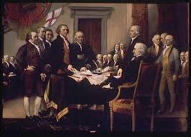 Signing the Declaration of Independence.