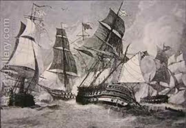 French and British battle in chesapeake Bay