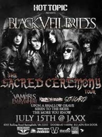 Get Scared joins Hot Topic's Scared Ceremony's Tour alongside Black Veil Brides and Vampires Everywhere! (Summer of 2010)