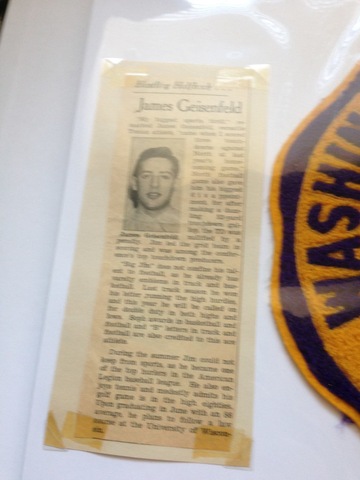 James featured in an article as the "hurdling halfback"