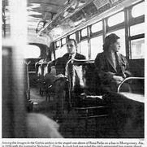 Rosa Parks refuses to give up her seat