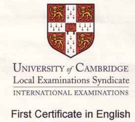 First Certificate of English. Cambridge.  Birmingham. (Reino Unido)