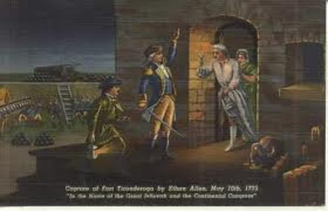Capture of fort Ticonderoga