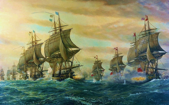 French and Brittish batlle in Chesapeake Bay