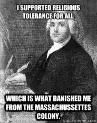 Rodger Williams founds  Rhode Island