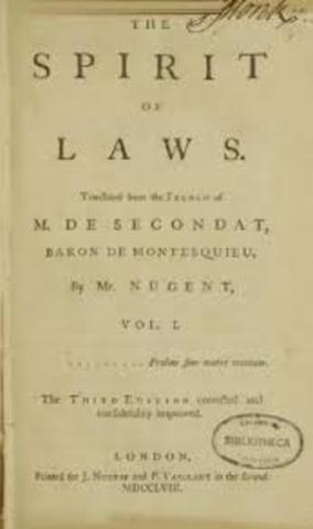 Montesquieu publishes The Spirit of Laws