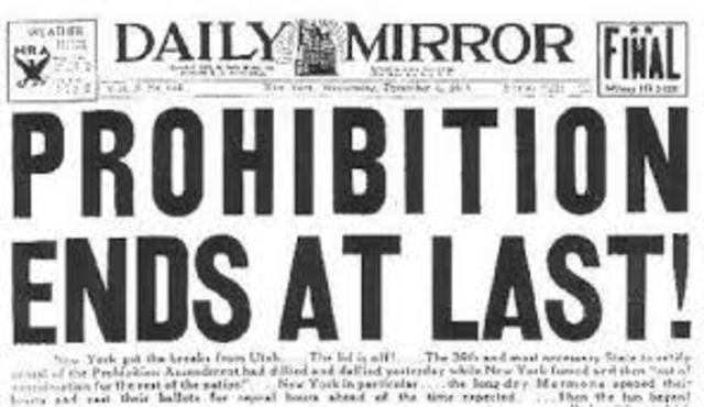 The 21st Amendment ratified