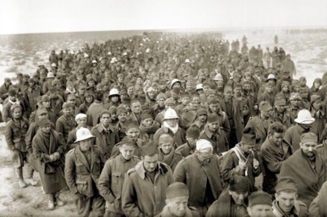 British and US forces defeat German and Italian armies in North Africa