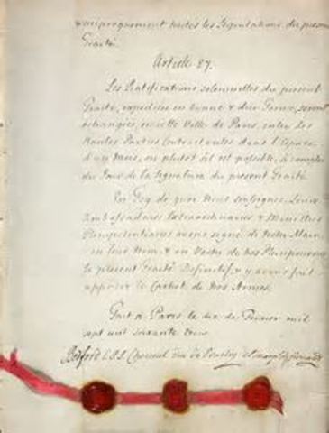 war ends- Treaty of Paris of 1763