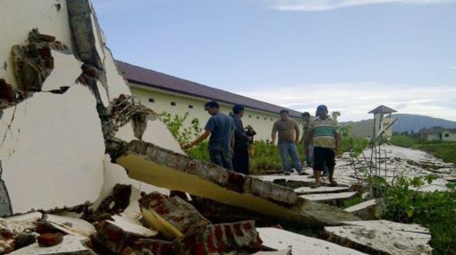 Earthquake in Sumatra, Indonesia.