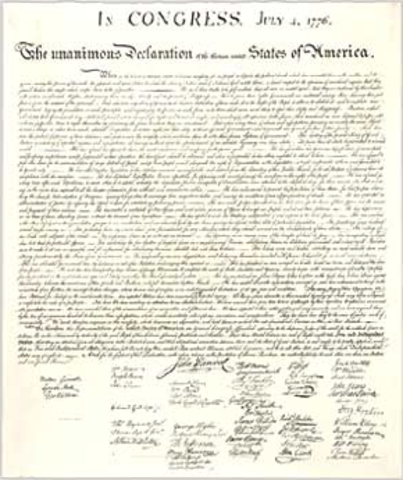 The Declaration of Independance Issued