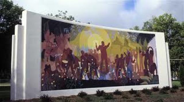 Aaron Douglas painting " Aspects of a Negro Life"