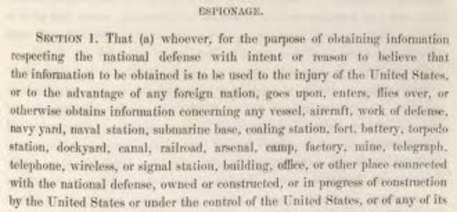 Espionage Act and Sedition Act