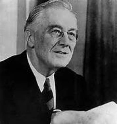 Roosevelt annouces that the USA will stay out of war.