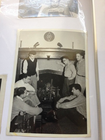 James chilling with his fraternity brothers