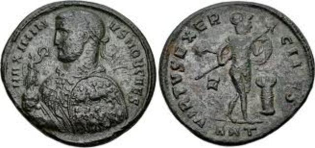 Diocletian and Maximian willfully step down