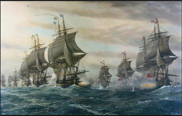 French and British Battle in Chesapeake Bay