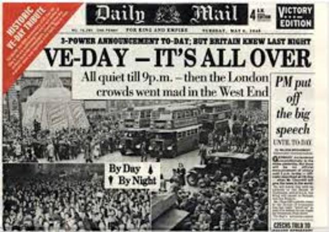 V-E Day, war ends in Europe