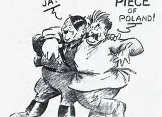 Nazi-Soviet Pact signed by Hitler and Stalin
