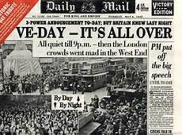 V-E Day, war ends in Europe
