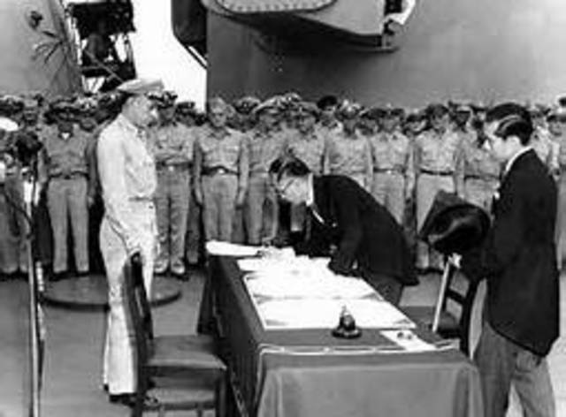 Japan surrenders to Allied Forces