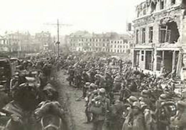 British and US forces defeat German and Italian armies in North Africa