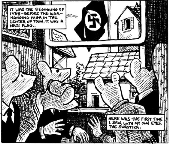 Vladek & Anja See Swastika/Nazi Flag for First Time