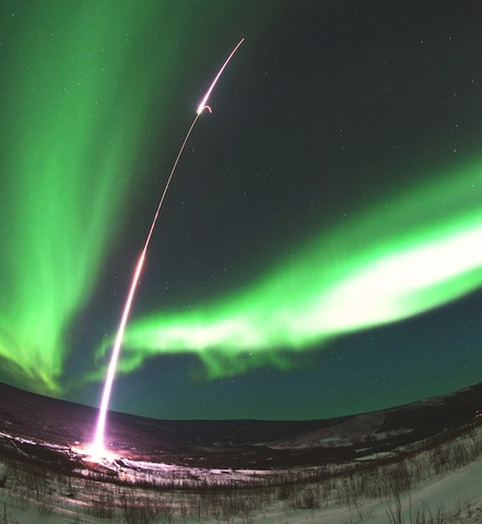 Rockets sent into the northern lights