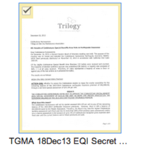EQI 'Secret Ballot' Results of Vote by Cobblestone