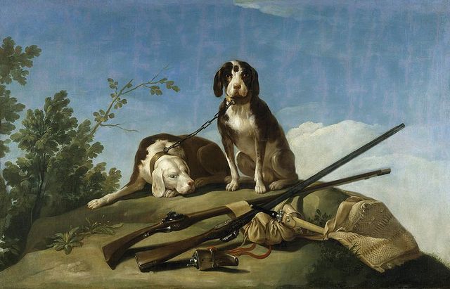 "Perros y útiles de caza" by Goya