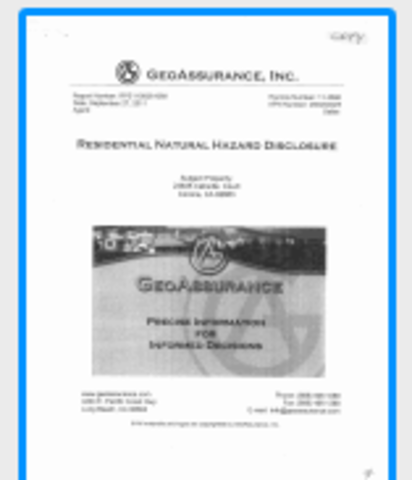 GEO HAZARD REPORT for TRILOGY GLEN IVY