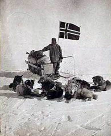 Roald Amundsen announces discovery of the South Pole
