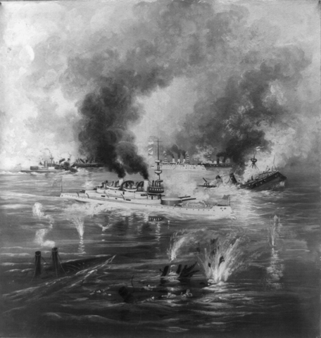 The US Navy sinks the Spanish Fleet