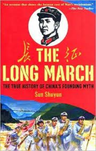 Chinese communists flee in the Long March.