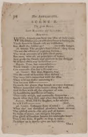 Mercy's First Play Appears in Newspapers