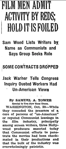 Hollywood producers insist to HUAC that Communism is under control