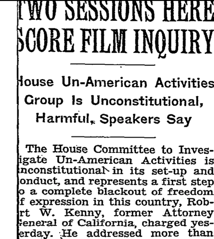 Speakers decry actions of HUAC