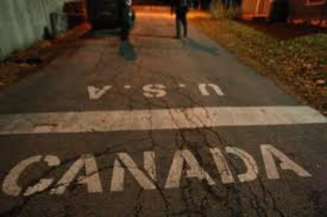 Canadian and United States borders made official.