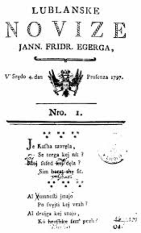 Valentin Vodnik: Lublanske novice