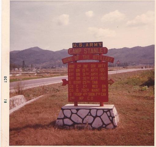 Camp Stanley Main Gate Road Sign 1978