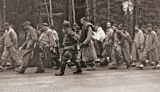 Death march of nearly 60,000 prisoners from the Auschwitz camp system in southern Poland