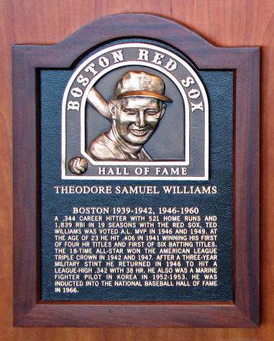 Ted Williams was inducted into the baseball Hall of Fame.