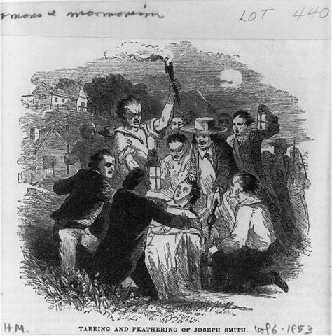 Joseph Smith was tarred and feathered