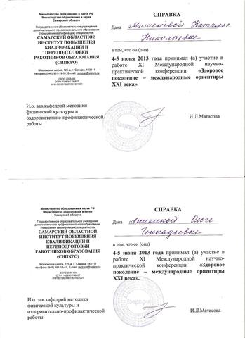 Справки Мишеневой Н.Н., Аникиной О.Г.