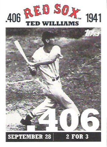 Ted Williams hit a .406 batting average making him the last MLB player to post over a .400 batting average for a season.