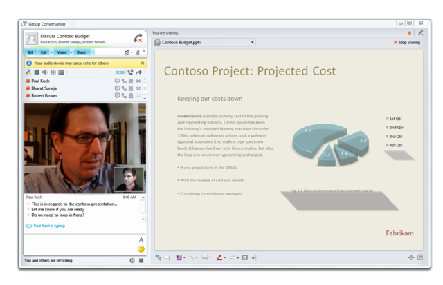 First time using Microsoft Lync to Train co-worker in FL