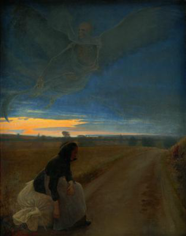 "Den gamle kone og døden" af L.A. Ring (1854-1933)