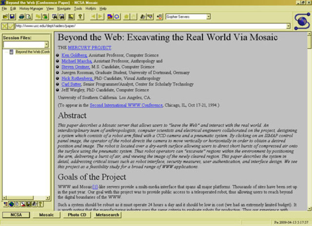 First Graphical Web Browser For The General Public